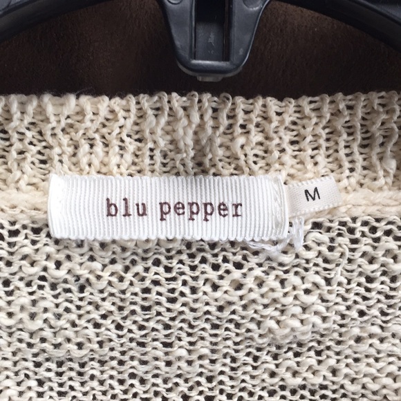 Blu pepper cream woven sweater size m - Picture 3 of 3